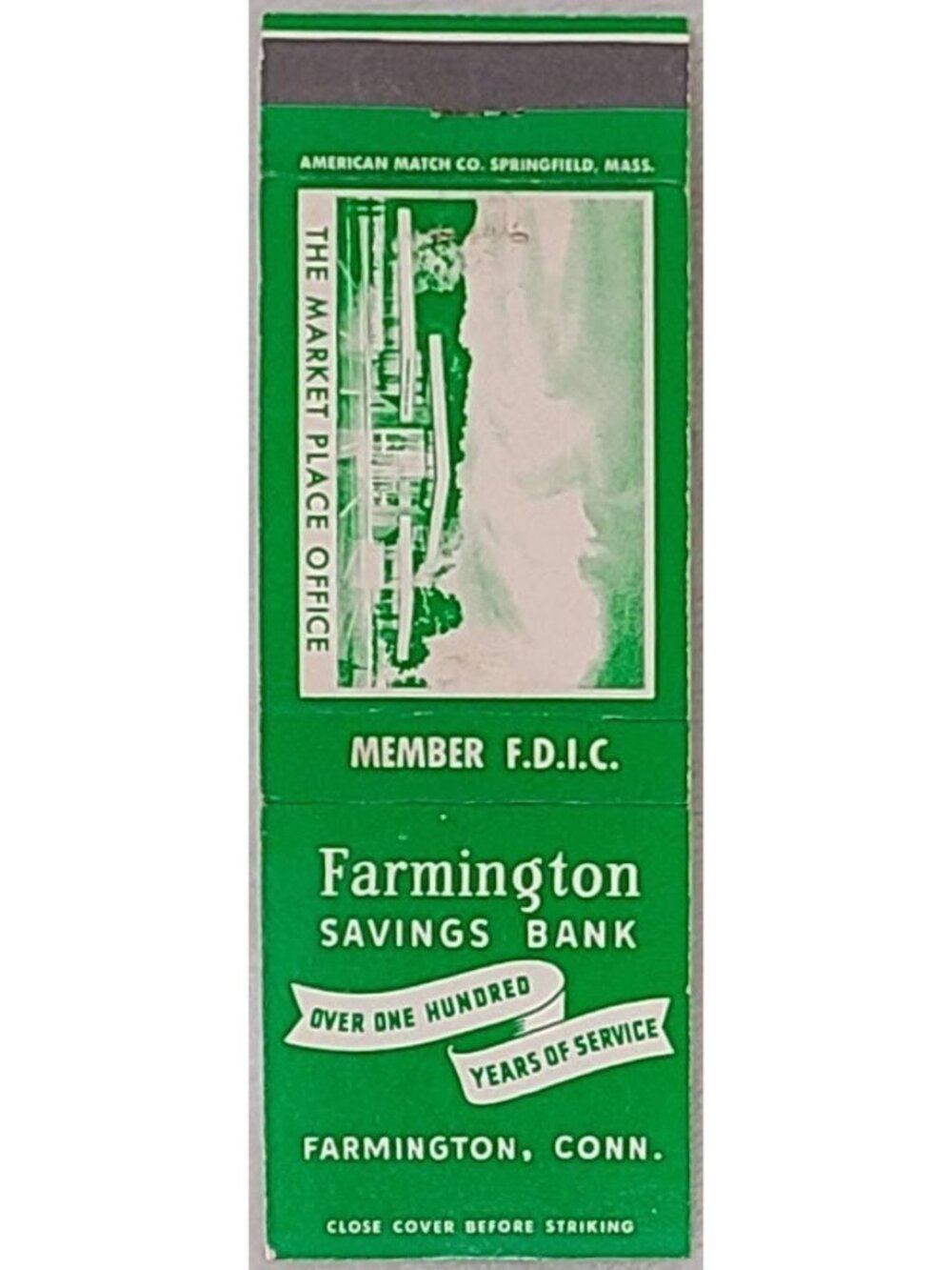 Vintage Matchbook Cover Farmington Savings Bank CT Banking Advertising